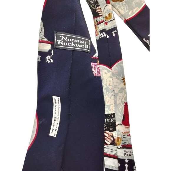 Norman Rockwell Men's Christmas Tie Santa Expence Acct Saturday Evening Post - Picture 2 of 3